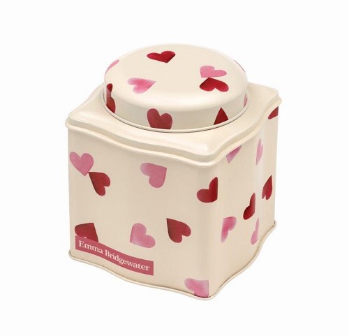 Dome Lid Wavy Caddy Pink Hearts